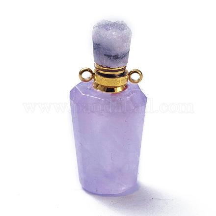 Colgantes de botella de perfume abribles con amatista natural facetada G-I287-04G-1