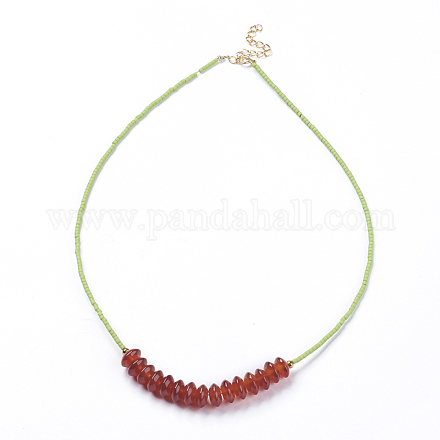 Collane di perline in giada rossa naturale NJEW-K108-05-01-1
