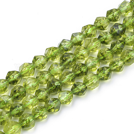 Synthetic Peridot Beads Strands G-S149-35-6mm-1