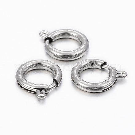 304 Stainless Steel Spring Ring Clasps STAS-H396-03P-1