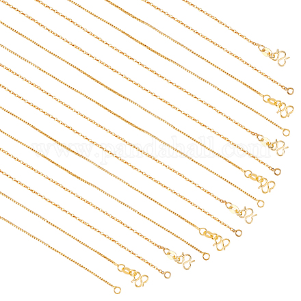 PH Pandahall 18 Karat vergoldete Halskette mit Kabelbox-Kette NJEW-PH0001-26-1
