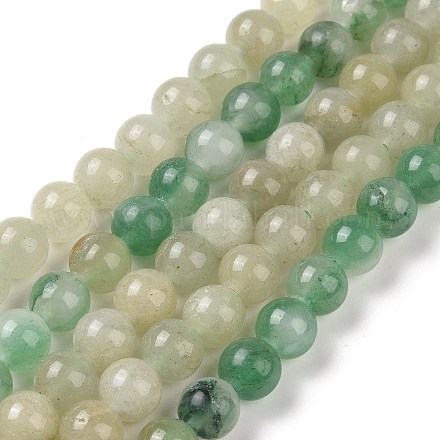 Chapelets de perles en aventurine vert naturel G-Q462-8mm-20B-1