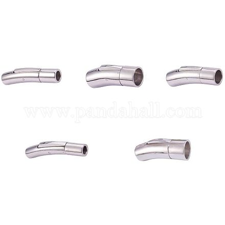 PandaHall Elite 5 pcs 304 Stainless Steel Bayonet Column Clasp for Jewelry Necklace Bracelet STAS-PH0018-31P-1