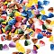 2-Hole Glass Buttons, Triangle, Mixed Color, 10x11x2.5mm, Hole: 1.6mm