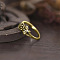 Alloy Rose Finger Rings, for Women, Golden, US Size 9(18.9mm)