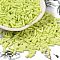 Baking Painted Glass Twist Bugle Beads, Round Hole, Yellow Green, 7x2mm, Hole: 0.8mm, about 13636pcs/pound