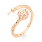Brass Cuff Ring Settings, for Half Drilled Beads, Real 18K Gold Plated, Pin: 0.7mm, 10~11mm, US Size 6 3/4~9(17.1~18.9mm)