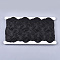 Polyester Ribbons, Wave Shape, Black, 1-1/2 inch(38mm)~1-5/8 inch(40mm), 10Yard/card