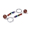 Gemstone Keychain, with Iron Rings, 95~96mm