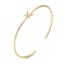Rack Plating Brass Micro Pave Clear Cubic Zirconia Letter Open Cuff Bangles, Torque Bangles for Women, Real 18K Gold Plated, Lead Free & Cadmium Free, Letter K, Inner Diameter: 1-7/8x2-1/4 inch(4.8x5.8cm)
