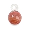 Handmade Lampwork Pendants, Round, Coral, 27.5~28.5x17.5~18mm, Hole: 4.5~5mm