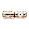 Electroplate Glass Beads, Column with Copper Cash Pattern, Light Gold, 11.5~12x8~8.5mm, Hole: 1.2~1.4mm