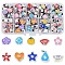 10 Styles CCB Plastic European Beads, Large Hole Beads, with Enamel, Mixed Shapes, Mixed Color, 7.5~14x8.5~13x6~11.5mm, Hole: 4~5mm