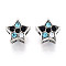 Alloy Rhinestone European Beads, Large Hole Beads, Star, Colorful, 12x13x8.5mm, Hole: 4.5mm