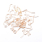 Iron Earring Hooks, Light Gold, 19x13mm, Pin: 0.8mm