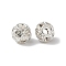 Brass Rhinestone Beads, Rondelle, Silver, 12x10.5mm, Hole: 4mm
