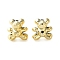 Electroplate Plating Opaque Acrylic Beads, Bear, Faceted, Golden Plated, 18.5x17x12mm, Hole: 2mm