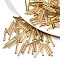 Electroplate Glass Bugle Beads, Round Hole, Metallic Colours, Golden Plated, 17.5~20x1.5~2.5mm, Hole: 0.5~1mm, about 2250pcs/bag