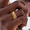 Brass Micro Pave Cubic Zirconia Finger Rings, Golden, US Size 8(18.1mm)