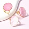 Oval Dyed Natural Shell Rings, Brass Jewelry for Women, Golden, Inner Diameter: 18mm, Oval: 26x19.5mm