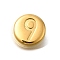 PVD Vacuum Plating 201 Stainless Steel Beads, Flat Round with Number 9, Golden, 7x3.5mm, Hole: 1.5mm
