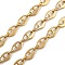 Ion Plating(IP) 304 Stainless Steel Nuggets Link Chains, Unwelded, Real 18K Gold Plated, 13.5x8x1.4mm