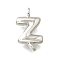 Brass Connector Charms, Lead Free & Cadmium Free, Long-Lasting Plated, Rack Plating, Platinum, Letter Z, 12.5x7x2.5mm, Hole: 1.2mm