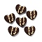 Cooffee Theme Silicone Beads, Focal Beads, Coconut Brown, Heart with Word Cooffee, 25.5x30x17mm, Hole: 2mm