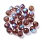 AB Color Plated Glass Beads, Faceted Round, Old Rose, 8x7mm, Hole: 1.5mm