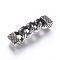 304 Stainless Steel Links, For Leather Cord Bracelets Making, Rectangle, Antique Silver, 54x15x9mm, Hole: 12x6.5mm