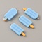 Opaque Resin Pendants, with Platinum Tone Iron Loops, Ice Cream Charms, Light Sky Blue, 41.5x14.5x6mm, Hole: 2mm