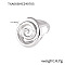 Vortex 304 Stainless Steel Adjustable Cuff Open Rings, Stainless Steel Color, 19mm, Inner Diameter: Adjustable