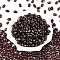 Oval Glass Seed Beads, with Glitter Powder, Two Tone, Dark Red, 9~9.5x6~6.5mm, Hole: 1.3~1.5mm, about 1058pcs/pound