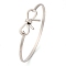 Bowknot Brass Plain Bangles for Women, Lead Free & Cadmium Free, Platinum, Inner Diameter: 2-3/8 inch(6.05cm)
