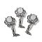 Angel Brass Natural Quartz Crystal Pendants, with Jump Ring, Antique Silver, 38x19.5x7.5~9.5mm, Hole: 2x6.5mm