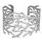 Hollow-out 304 Stainless Steel Cuff Bangles, Imitation Carol Shape Bangles for Women, Stainless Steel Color, Inner Diameter: 2-1/4 inch(5.8cm)