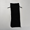 Velvet Wine Bottle Packing Pouches, Drawstring Bags, Rectangle, Black, 37.5x15.2x0.7cm