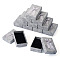Rectangle Paper Jewelry Set Storage Gift Boxes with Bowknot, for Necklace Finger Ring Earrings, Gray, 9.2x6.2x3cm