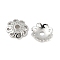 Brass Bead Caps, Lotus, Platinum, 8x2mm, Hole: 1.6mm