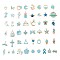 Alloy Enamel Pendants, Mixed Shapes, Light Gold, Light Gold, 50pcs/set