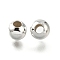 Brass Smooth Round Beads, Seamed Bead Spacers, Cadmium Free & Lead Free, Silver, 6mm, Hole: 2.5mm