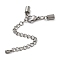 304 Stainless Steel Chain Extender, End Chains, with Lobster Claw Clasp, Teardrop, Stainless Steel Color, 31mm