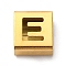 Ion Plating(IP) 304 Stainless Steel Square Slide Charms, Golden, Letter E, 9x8x4mm, Hole: 3.5x8.5mm