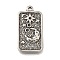304 Stainless Steel Pendant Cabochon Settings, Rectangle, Stainless Steel Color, Fit for 1.5mm Rhinestone, 26.5x14x2.5mm, Hole: 1.6mm