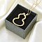 Ion Plating(IP) 304 Stainless Steel Pendant Necklace, Gourd, Real 14K Gold Plated, 25.59 inch(65cm)