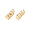 Brass Micro Pave Clear Cubic Zirconia Spacer Bars, Real 18K Gold Plated, 8x2x3.5mm, Hole: 0.8mm