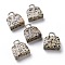 Natural Dalmatian Jasper Brass Pendants, Platinum, Bag, 27.5x25x10mm, Hole: 6mm