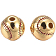 BENECREAT 8Pcs Baseball Brass Beads 18K Gold Plated Brass Enamel Beads(9.3x9mm) Hole: 2.1mm for DIY Jewelry Making KK-BC0007-14G-1