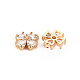 Brass Micro Pave Clear Cubic Zirconia Charms KK-S360-142-NF-2