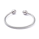 304 Stainless Steel Cuff Bangles BJEW-M284-12P-1